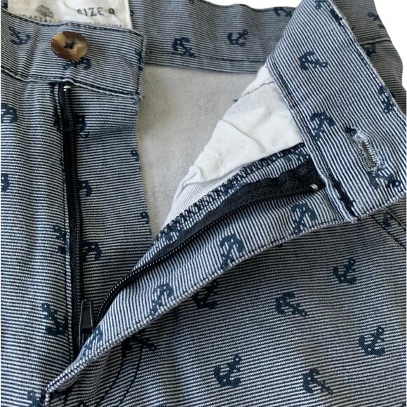 CRAFT + FLOW MID RISE BERMUDA SHORTS, BOYS, 8, LIGHT BLUE W/NAVY BLUE ANCHORS - Picture 3 of 10